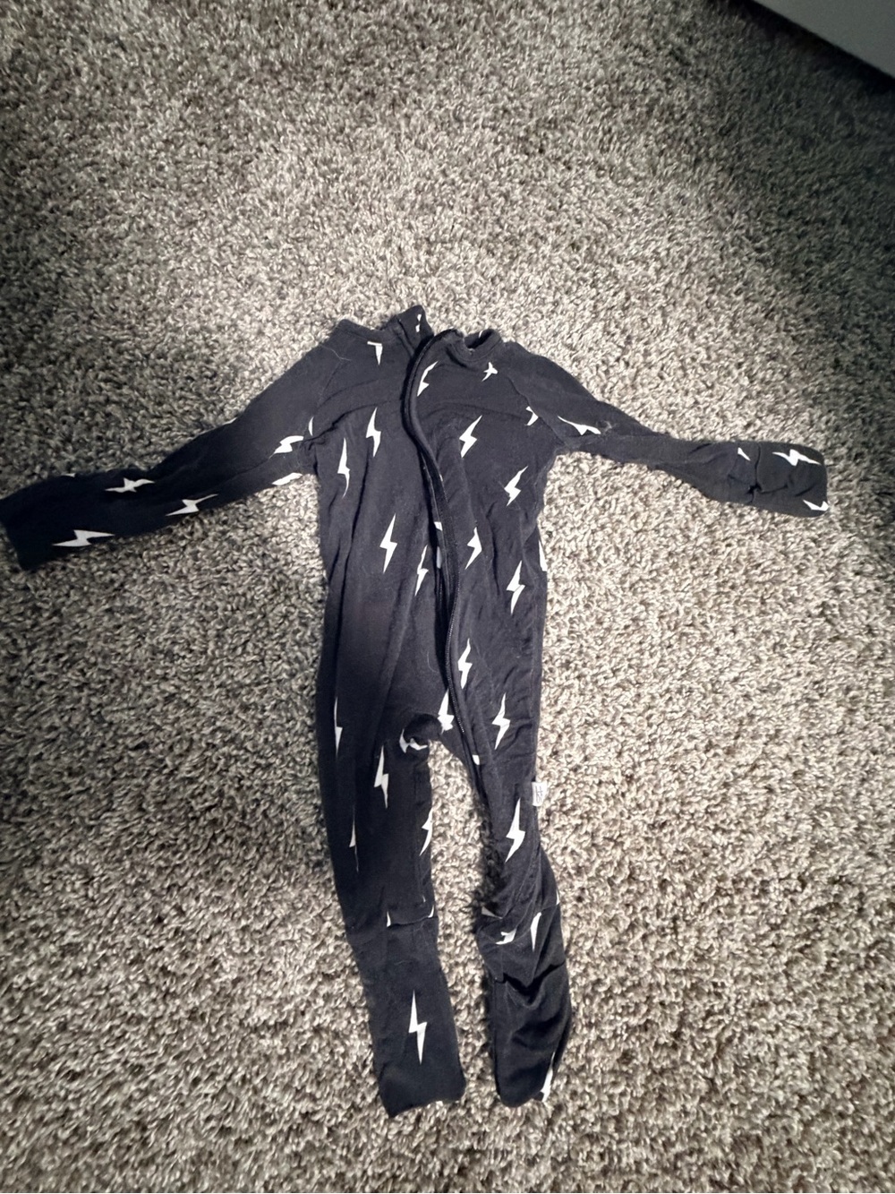 Bundle:Black Lightning-Print and dumbbell lifting print Footed One-Piece for bab
